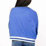 Royal Blue Jeweled Basketball Sweatshirt | Queen Of Sparkles