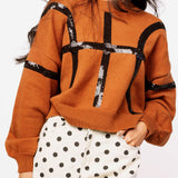 Orange & Black Basketball Sweater | Queen Of Sparkles