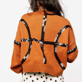 Orange & Black Basketball Sweater | Queen Of Sparkles