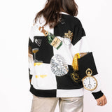 Black & White Checkered NYE Icon Sweatshirt | Queen Of Sparkles