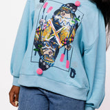 Aqua Ski QOS Card Sweatshirt | Queen Of Sparkles