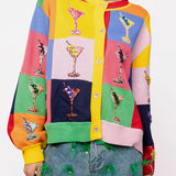 Multi Checkered Cosmo Button Up Sweater | Queen Of Sparkles