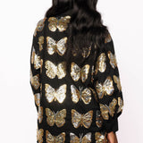 Sequin Butterfly Cotton Button Up Dress | Queen Of Sparkles