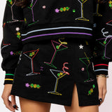 Black Multi Rainbow Martini Skort | Queen Of Sparkles