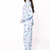 Light Blue Multi Christmas Icon Pj Pant | Queen Of Sparkles