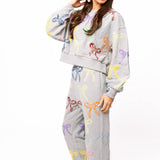 Charcoal Multi Bow Sweatshirt | Queen Of Sparkles