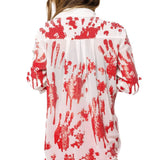 White & Red Spooky Hands Button Up Top | Queen Of Sparkles