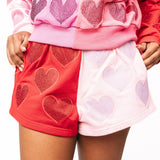 Colorblock Rhinestone Hearts Sweatshirt | Queen Of Sparkles