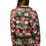 Brown Multi Strawberry Tie Up Sweater | Queen Of Sparkles