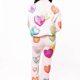 Pale Pink Multi Positive Hearts Sweatpant | Queen Of Sparkles