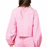 Pink & White Gingham Ruffle Heart Pocket Short | Queen Of Sparkles