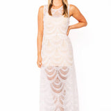 White Lace & Sequin Sheer Midi Dress/Coverup | Queen Of Sparkles