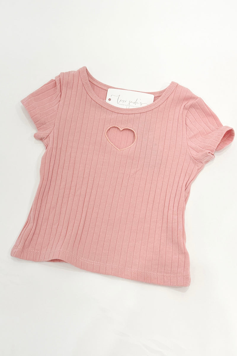 SUKI HEART CUT OUT TEE | TICKLED PINK
