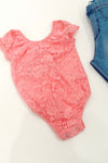 LORRAINE LACE LEOTARD | PINK
