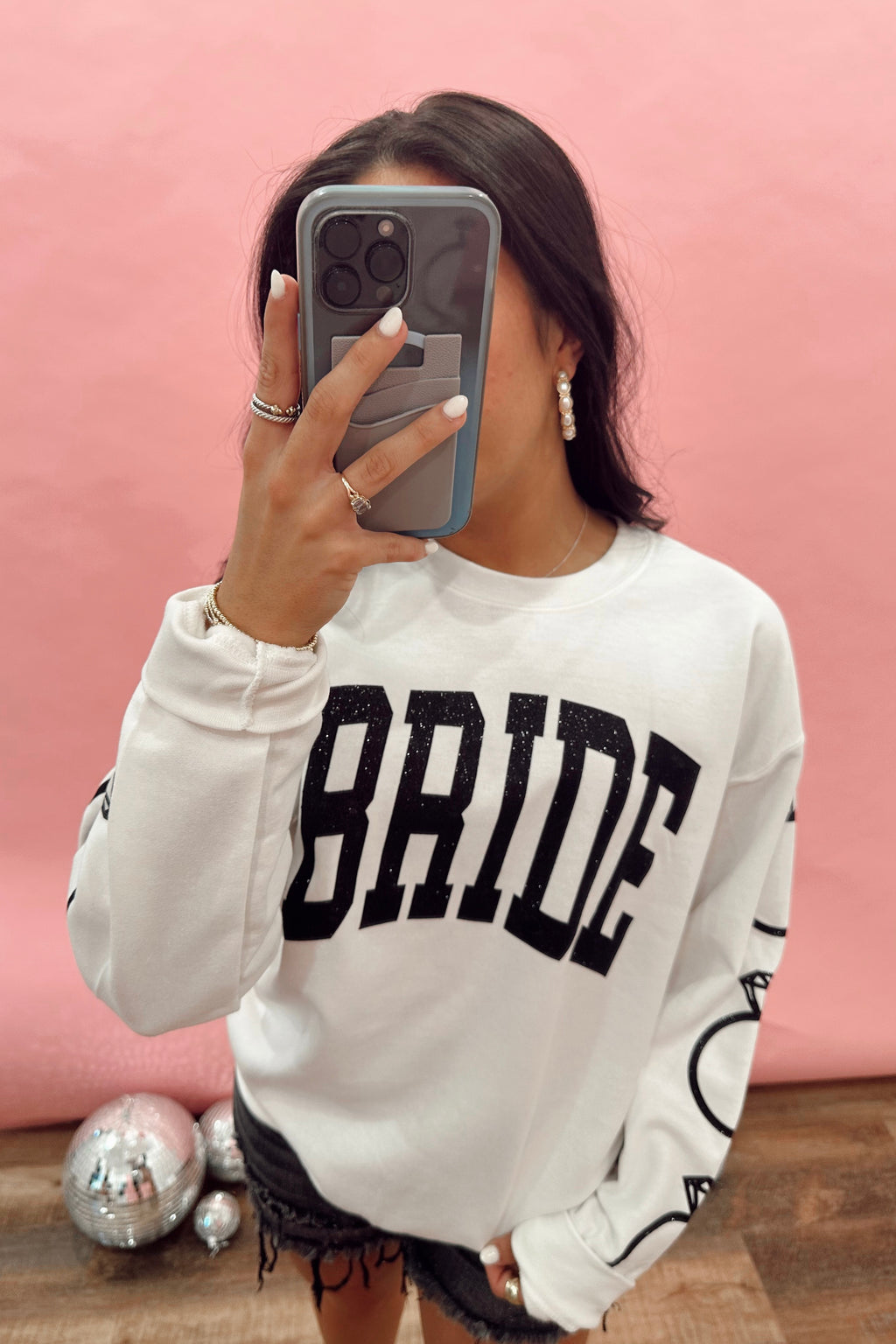 BRIDE RINGS CREW NECK | WHITE