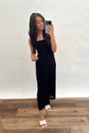 ALL SMILES SMOCKED JUMPSUIT | BLACK